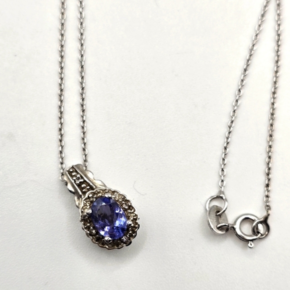 18" Natural Tanzanite 925 Stamped Designer Necklace - Picture 1 of 8